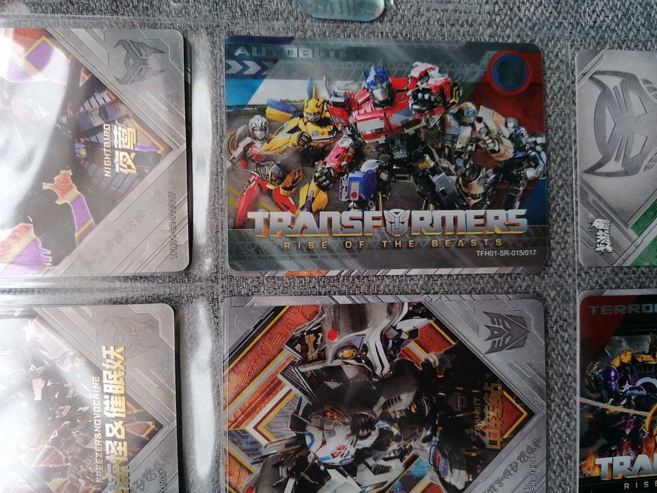 Set complet carti base Transformers Rise of Beasts + cartonase rare