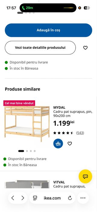 Pat copii suprapus cu cort lemn natur