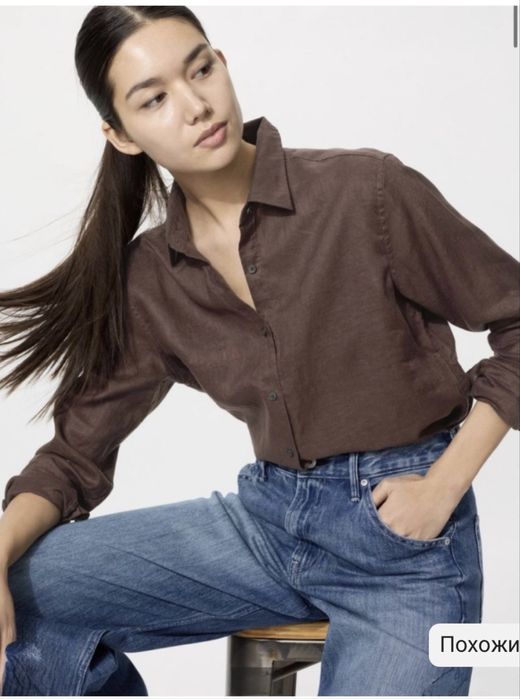 Рубашка uniqlo лен
