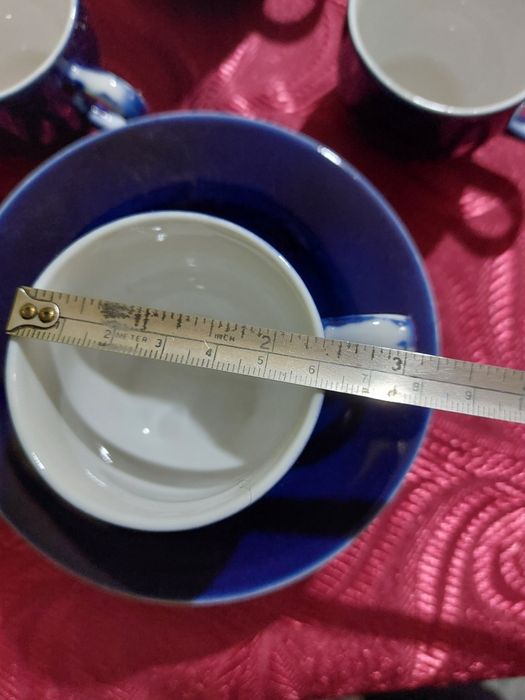 Set 6 ceșcuțe cafea ceramică cu farfurioare – Indigo