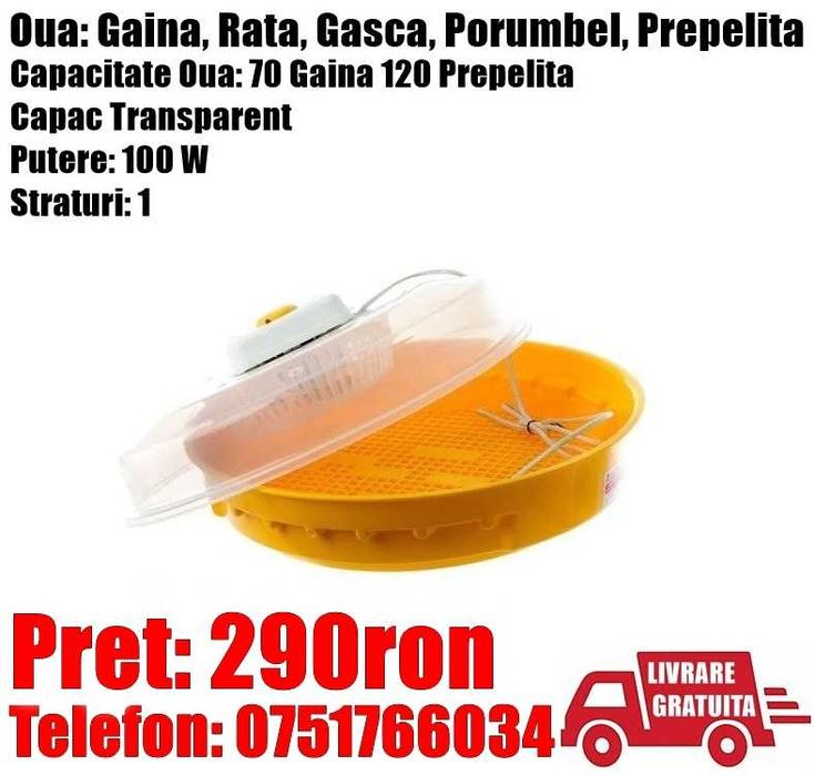 Incubator Clocitoare Electric 70 Oua Gaina Prepelita LivratGRATUIT AB