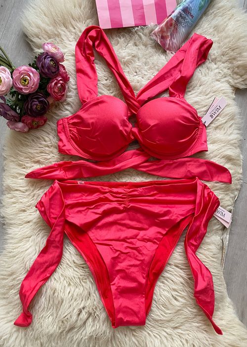 Червен бански за жени с високи бикини Victorias secret