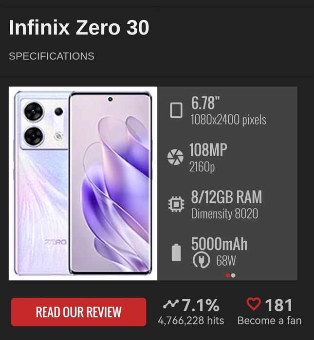 Infinix Zero 30 5G X6731