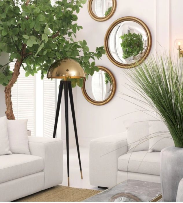 Lampa de podea tripod aurie Coyote