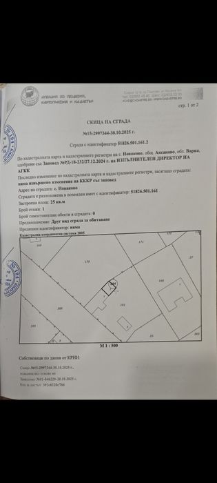 Поземлен имот в с. Новаково 707 м2 със законни постройки за събаряне.