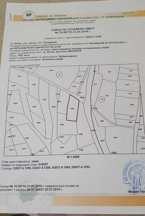Продава се Парцел в Пазарджик, Запад - 1687 кв.м за 36 €/кв.м - Снимка #1