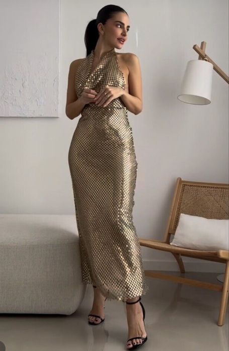 Рокля в златно Zara