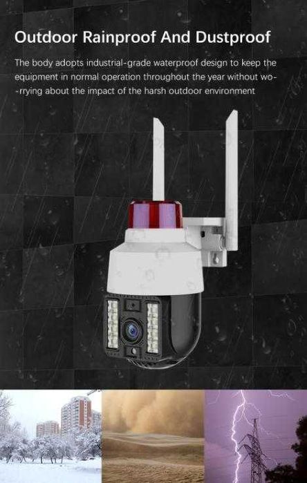 8MPx PTZ 360° AutoTracking Камера Zoom WiFi Видеонаблюдение PIR Сензор