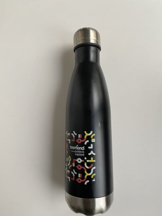 Sticla Termos din Inox, Pereti Dubli, 0.5 L, Negru Lucios