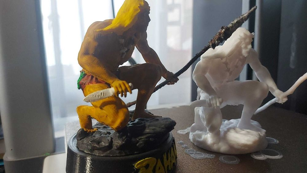 Statueta Rahan printata 3D, pictata