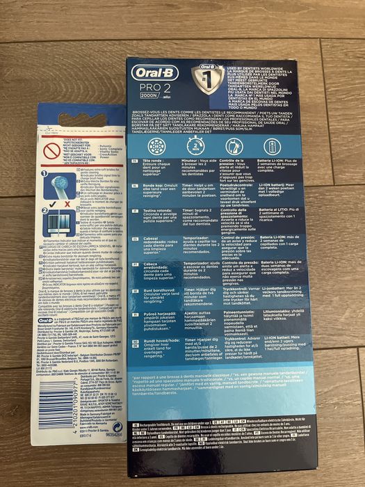 Oral b pro 2 2000 електрическа четка за зъби с 6 резерви