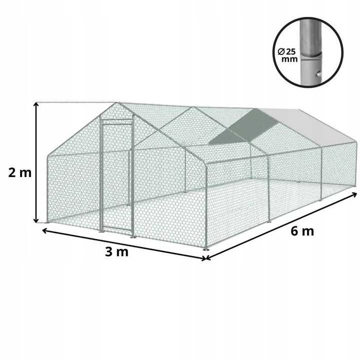 Птичарник 3х6м Клетка за пилета Кокошарник кокошарници клетки кокошки