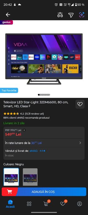Televizor Smart StarLight 80cm/ Sigilat / 32DM6601