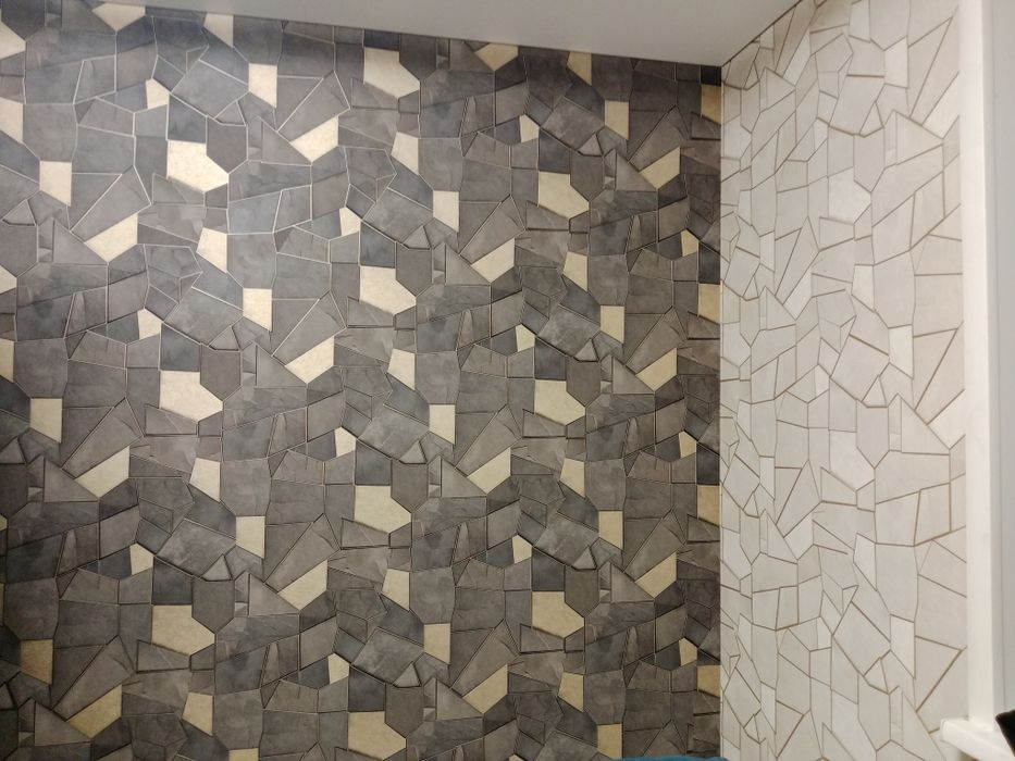 Поклейка обоев Аксу.