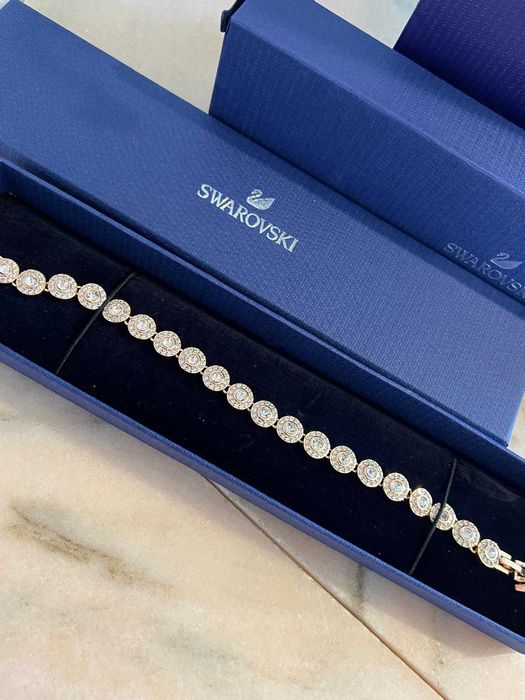 Bratara Swarovsk Model Angelic Tennis Rose/Gold