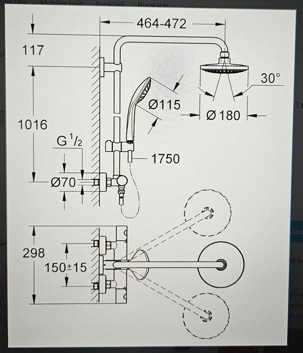 Sistem de dus Grohe Euphoria 180