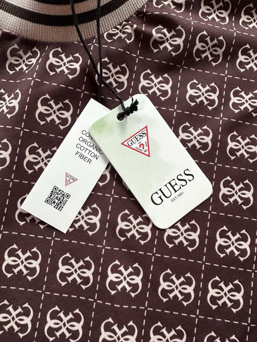 Дамски,памучен комплект GUESS в кафяво