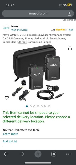 Movo WMic10-p беспроводной микрофон