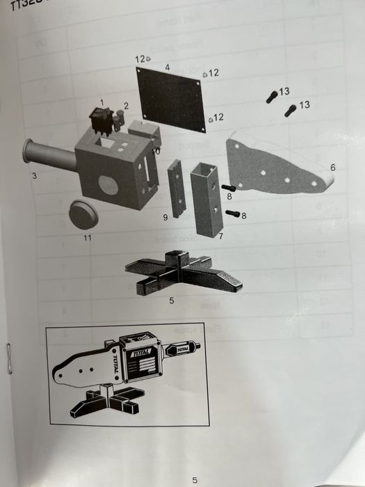 Утюг для пайки пластиковых труб.TOTAL. Дазмол