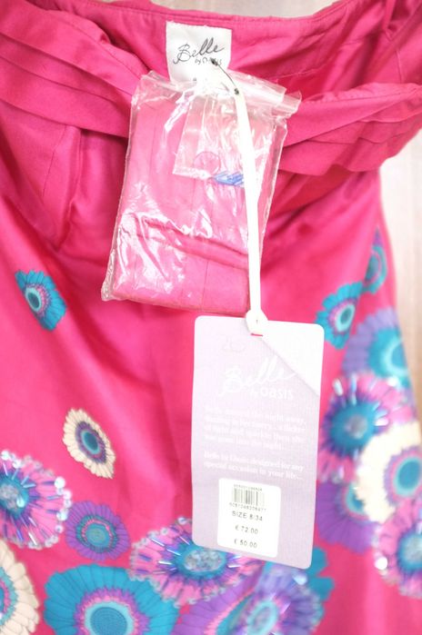 Нов елегантен топ от 100% коприна, марка Belle с етикет, размер 34/8