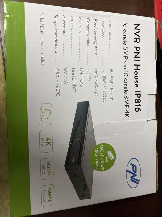 NVR dvr pni ip 816 4k camere wireless