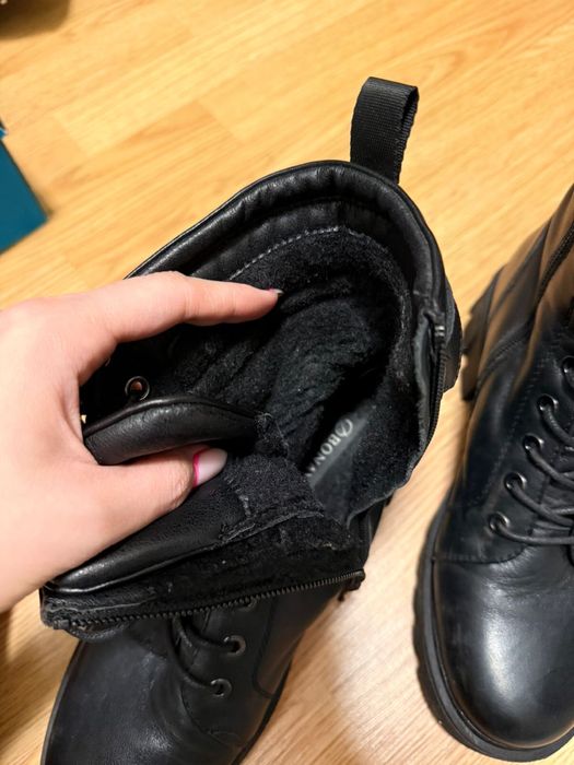 Сапоги ботинки зимние кожа шерсть