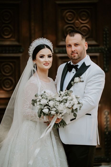 Rochie Mireasa (S-M) + Voal și Diademă