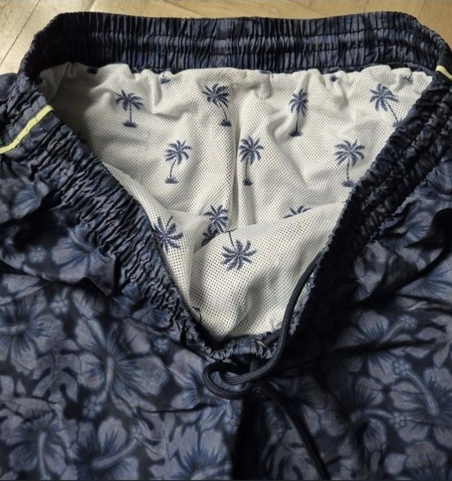 Șort de Baie / Înot, Bărbați Scuba - Imprimeu Floral Albastru - L