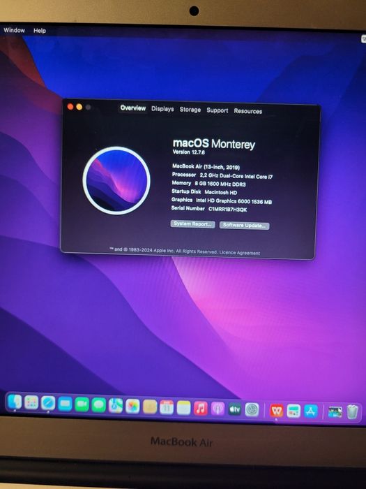 Macbook Air 2019 500GB Ram 8GB