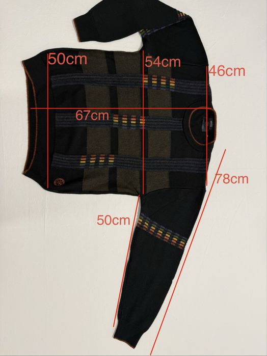 Pulover CARLO COLUCCI (M barbat) Made in Italy Merino vintage lana