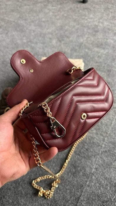 Чанта бургунди Gucci mini