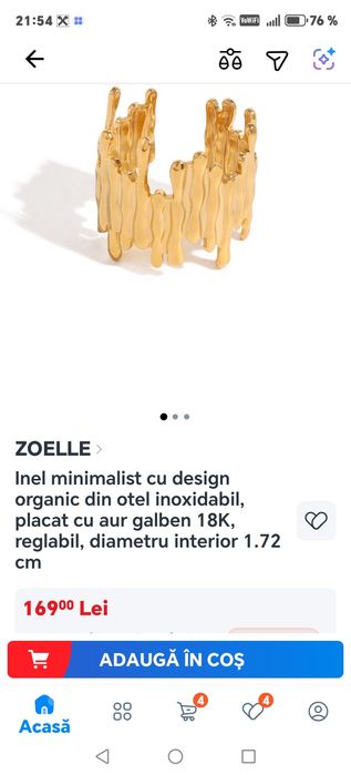 Inel reglabil "scoarța de copac"