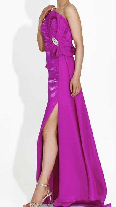 Rochie eleganta de ocazie, dama, lunga, fucsia