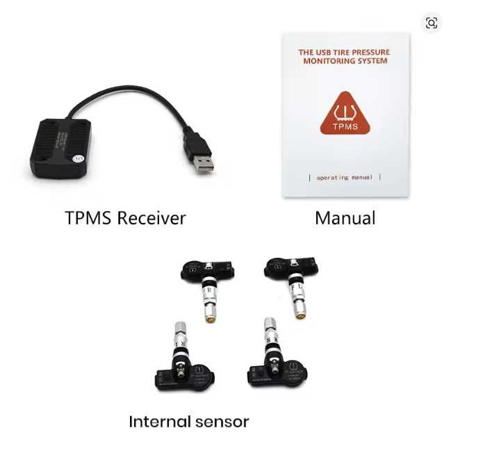 Set sensori presiune anvelope TPMS auto cu statie USB wireless Android Auto universala
