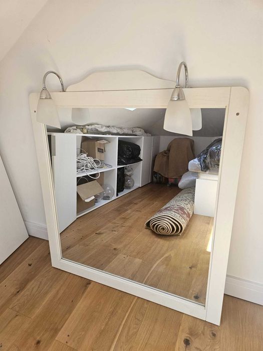 Oglinda baie cu iluminare 100,6x105cm, rama alba , Dedeman