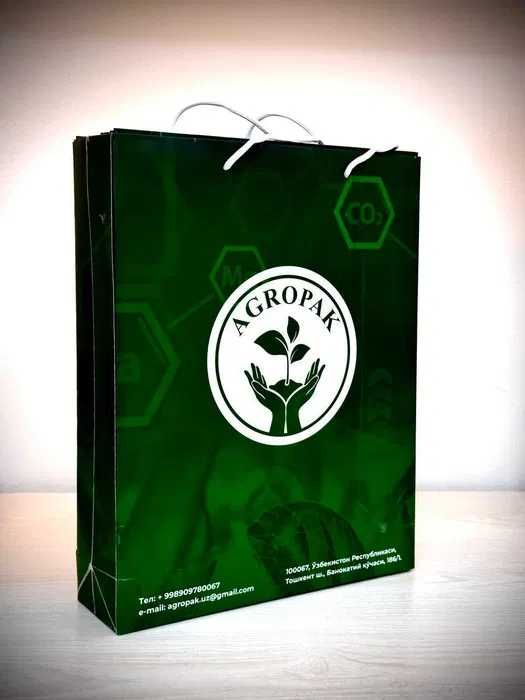 Печать бумажных пакетов с логотипом в Ташкенте. Подарочные пакеты