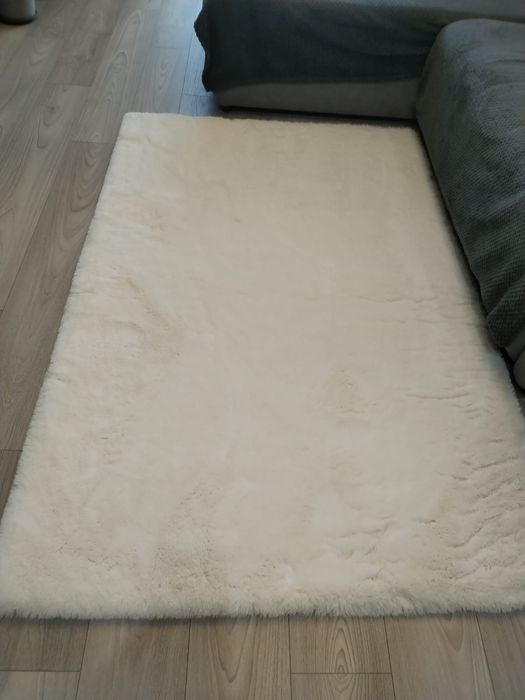 Covor Pierre Cardin imitatie blanita iepure, alb, 120 x 180