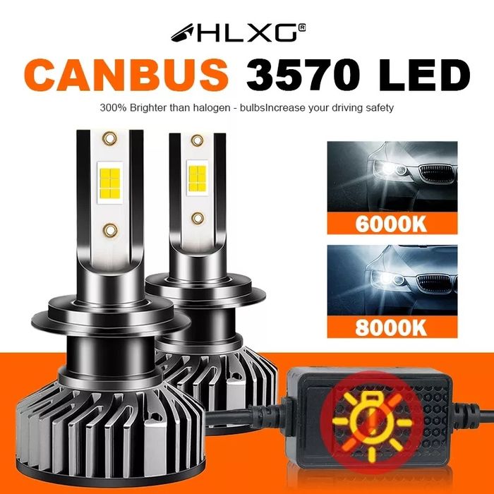 Set leduri H7 8000k Canbus 25000 Lumeni 150W/set Becuri