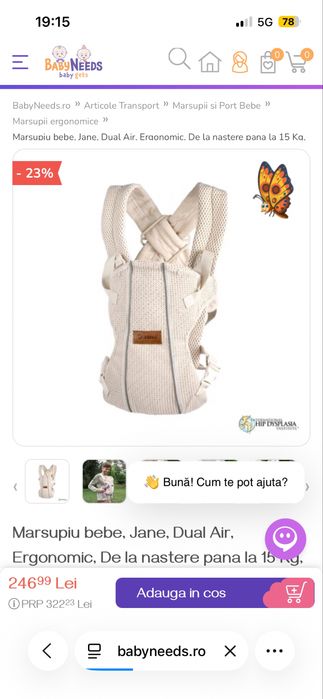 Vand marsupiu ergonomic
