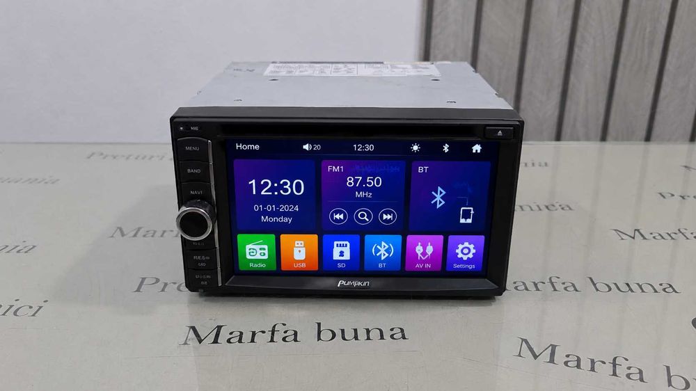 Navigație Auto Pumpkin 2DIN Bluetooth USB SD Touchscreen
