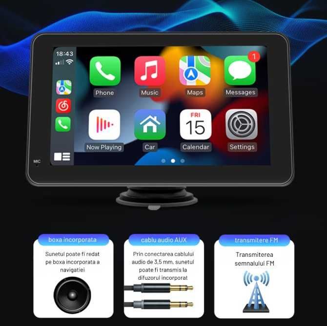 Navigatie Auto Multimedia Universarala, Carplay Display 7 | 10 inch