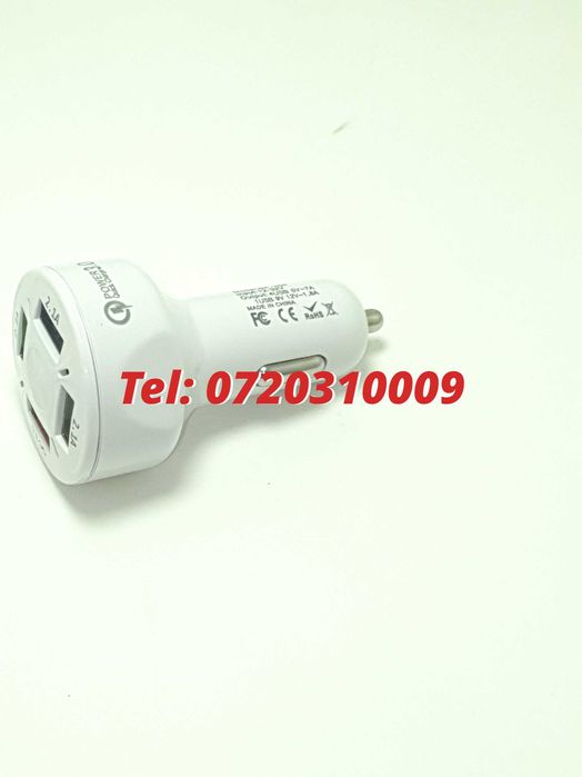 Incarcator Masina Auto 4 Porturi Bricheta Usb Qc Incarcare Rapida