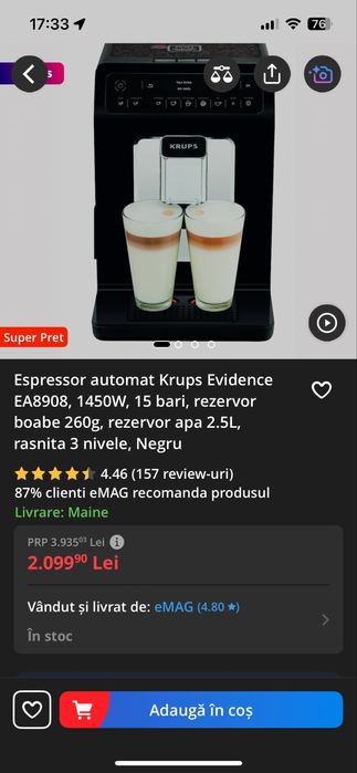 Vand expresor automat krups