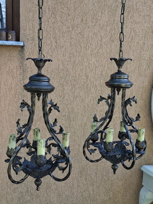 Candelabru bronz, set două bucăți
