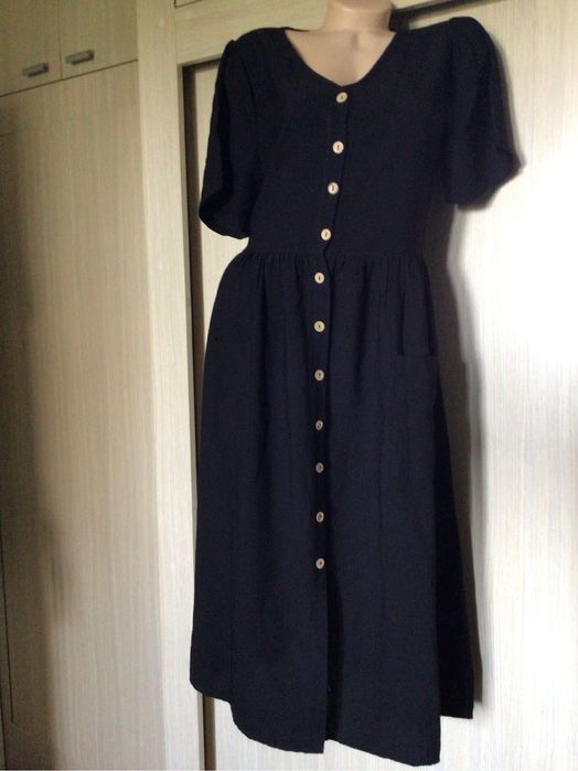 Платье чёрное. Лён.