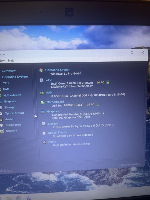 Laptop Dell E5470 i5 Gen 6 / SSD 128 / RAM 8 GB