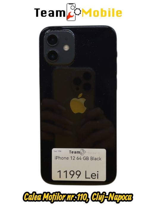iPhone 12 64 GB Black 100% Baterie