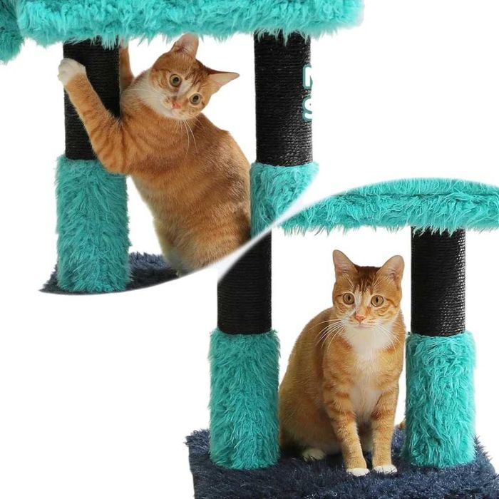 Turn de joaca pisici 2 in 1 – casuta detasabila si stalpi de zgariat