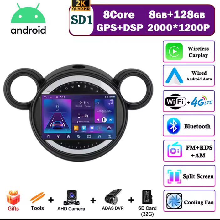 Чисто НОВ аndroid carplay s навигация за MINI COOPER / COUNTRYMAN