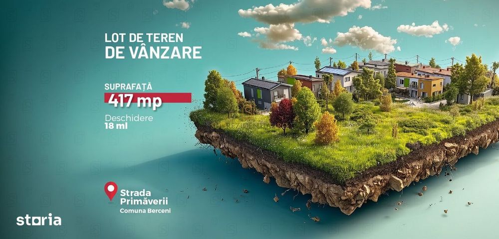 Teren Comuna Berceni - strada Primaverii 417 mp